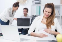 Pregnant woman at work