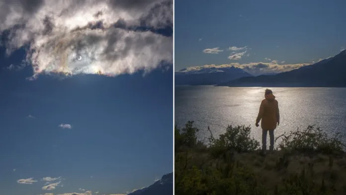Impactante imagen del eclipse capturada por un chileno en la Patagonia Impactante imagen del eclipse capturada por un chileno en la Patagonia