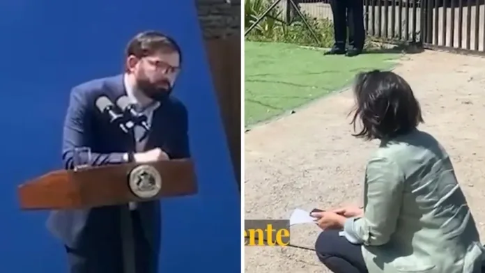 Tensión en el aire: Boric y su asesora en un momento crítico de diálogo. Tensión en el aire: Boric y su asesora en un momento crítico de diálogo.