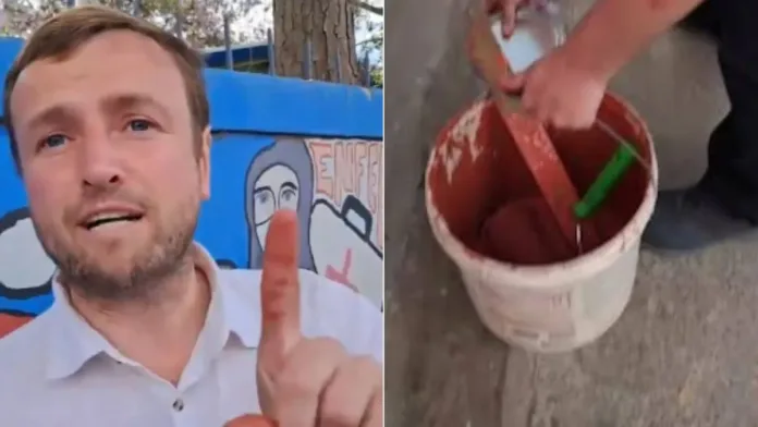 Candidato a concejal borra mural del perro matapacos en Melipilla Candidato a concejal borra mural del perro matapacos en Melipilla