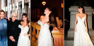 Pampita deslumbra en la Semana de Alta Costura con un espectacular vestido de novia.