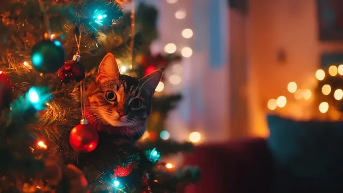 Gatos y árboles de Navidad: memes y soluciones creativas para el 2024. Gatos y árboles de Navidad: memes y soluciones creativas para el 2024.