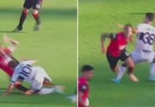 Inédita decisión: dos jugadores expulsados en una sola jugada tras revisión del VAR.