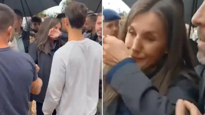 Reina Letizia se emociona al visitar a damnificados por lluvias en España. Reina Letizia se emociona al visitar a damnificados por lluvias en España.