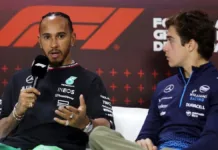 Lewis Hamilton apoya a Franco Colapinto tras el accidente en Las Vegas.