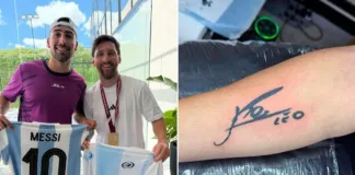 Messi y el campeón de pádel: un encuentro inolvidable marcado en la piel.