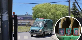 Imputados por triple homicidio de carabineros llegan a la cárcel de Concepción.