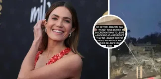 Mandy Moore critica a Amazon por dejar paquete en casa incendiada en EE.UU.