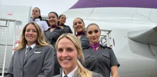 SKY celebra el Día Internacional de la Mujer con un vuelo 100% tripulado por mujeres.