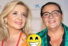 María del Monte e Inmaculada Casal celebran su alegría en la Feria de Abril de Arrecife.